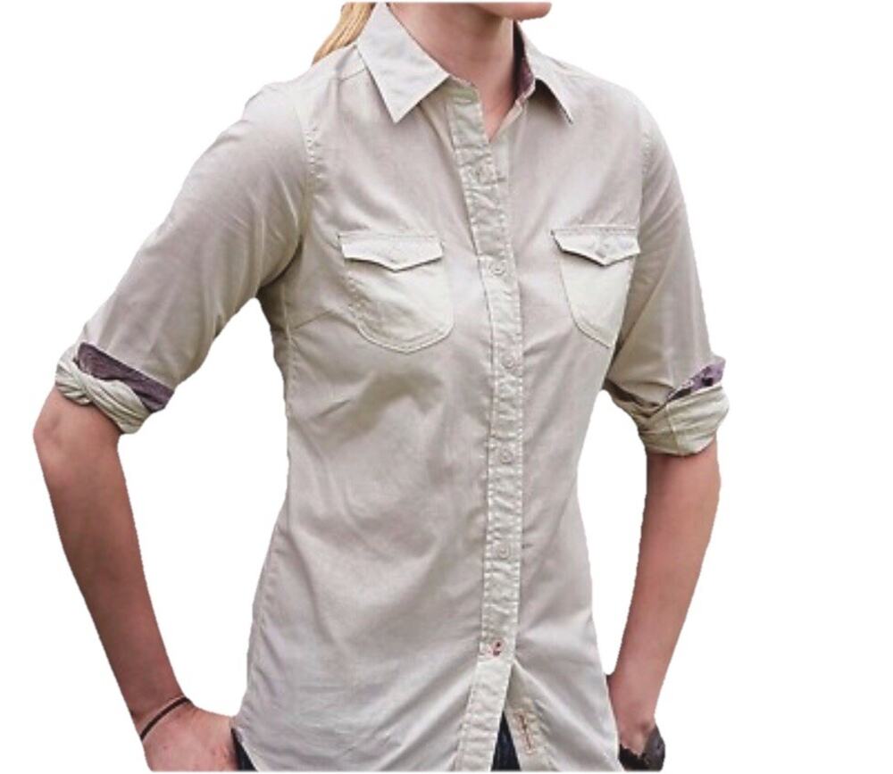 Weatherproof Vintage W154885 Womens Stone Long Sleeve Shirt Size Small New